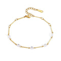 Crystal Bar Link Gold Bracelet