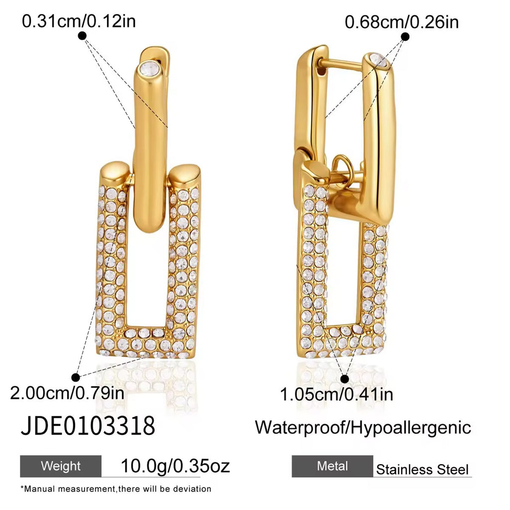 Square Diamond Hoops Earing
