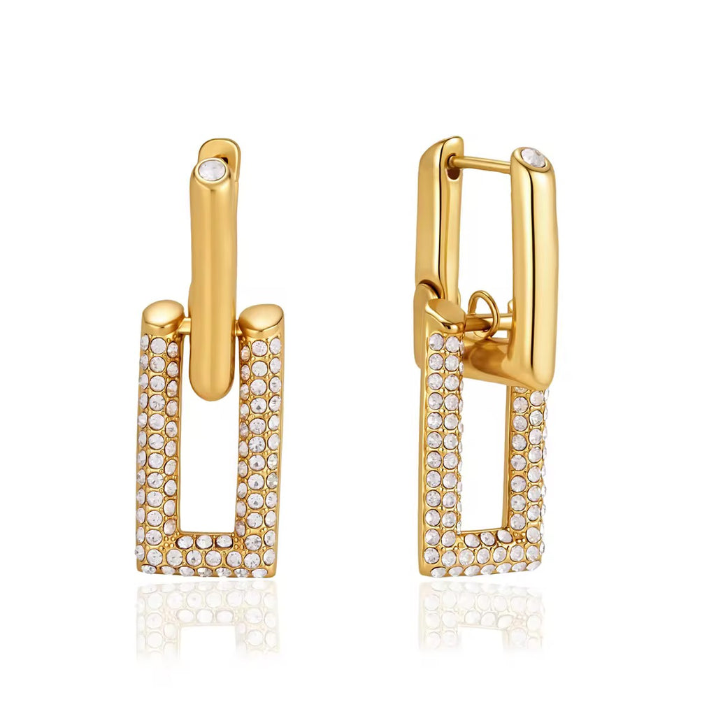 Square Diamond Hoops Earing
