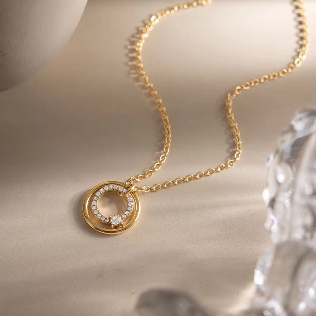 Double Circle Necklace