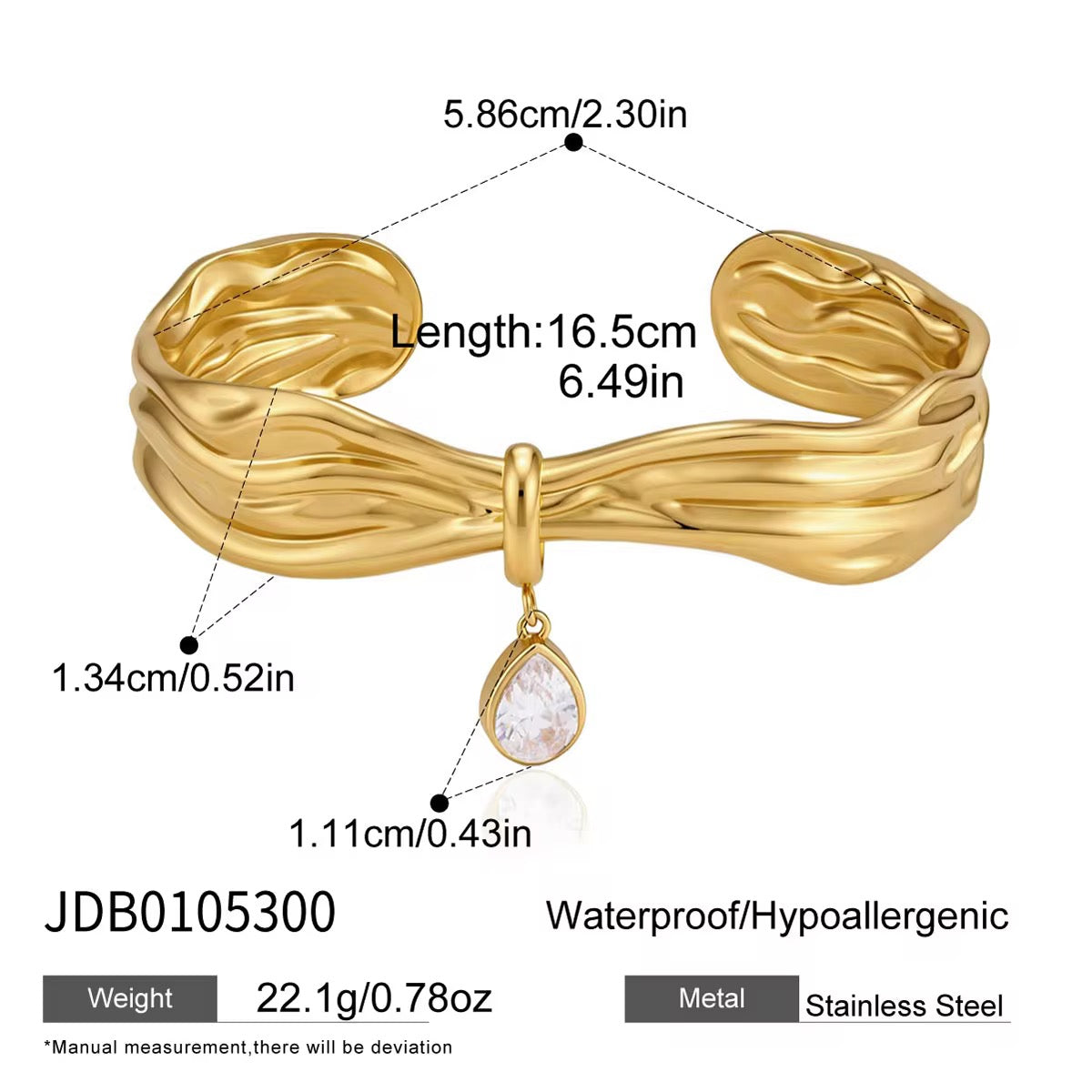 Wavy adjustable Bangle