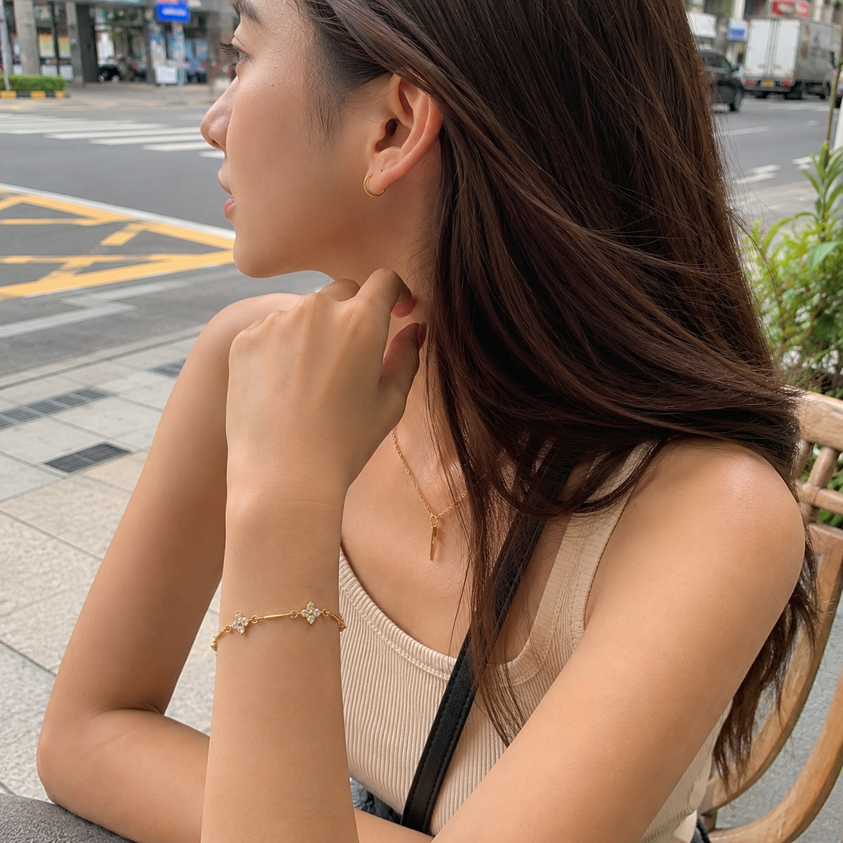 Small Flower link bracelet