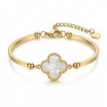 Clover White Line Gold Bracelet