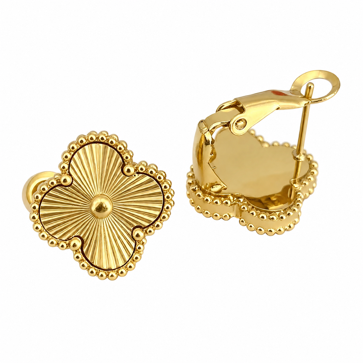 Laser Gold Clover Earing