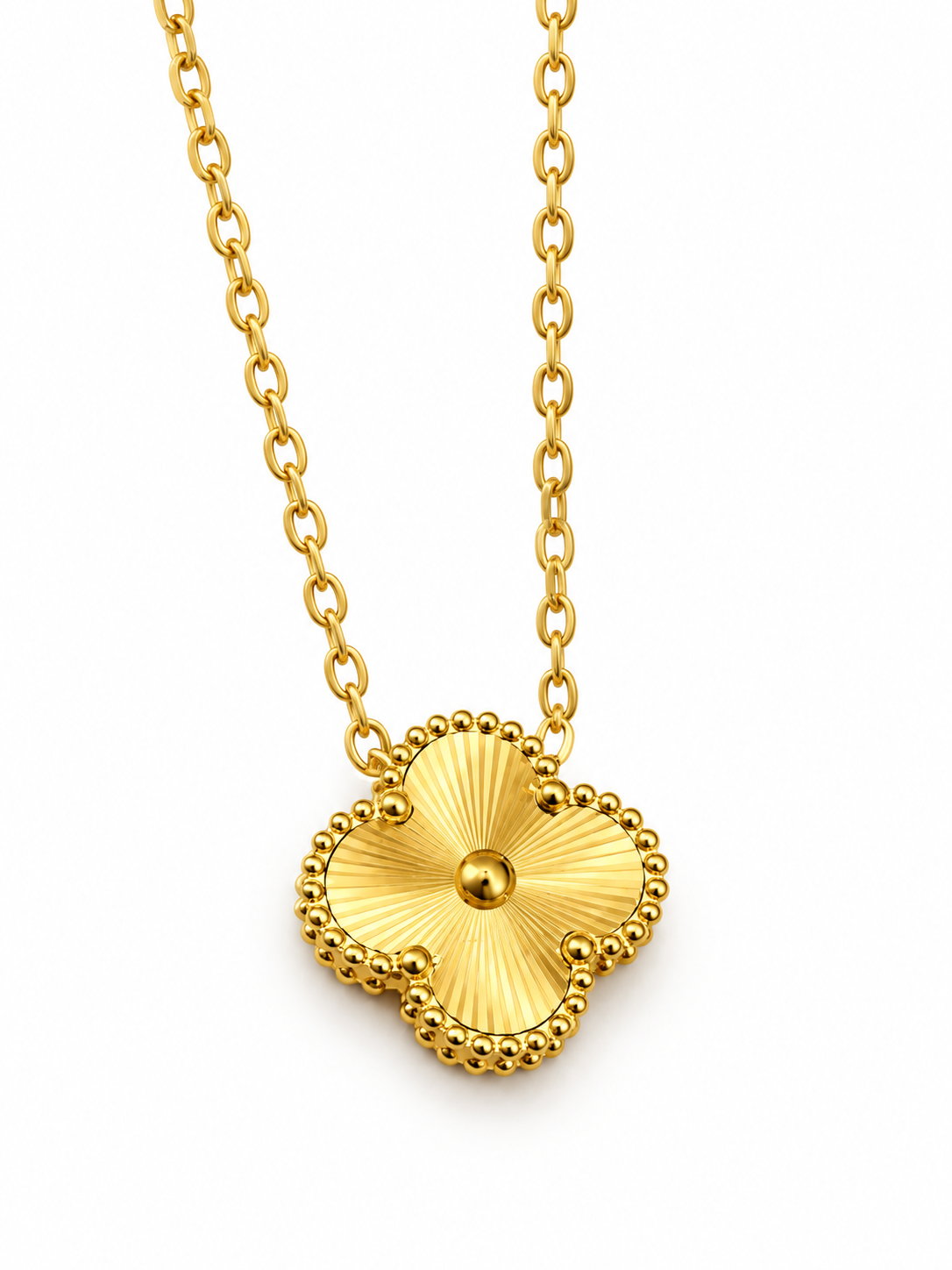 Laser Gold Clover Necklace